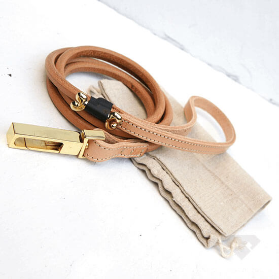 Dogs Department Khaki Rolled Leather Lead