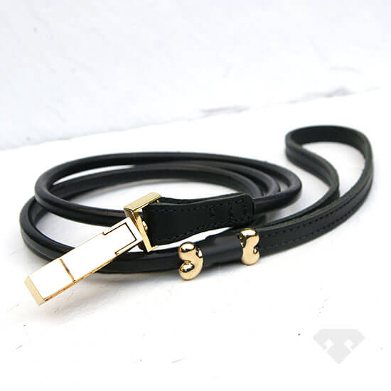 Dogs Department Black Rolled Leather Lead