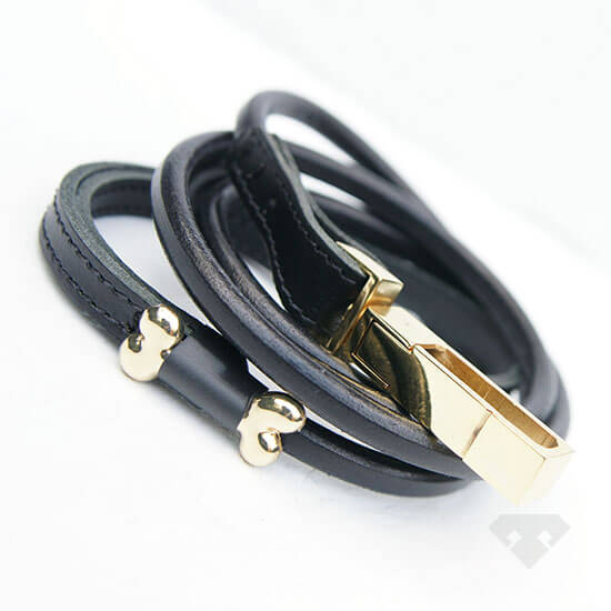 Dogs Department Black Rolled Leather Collar