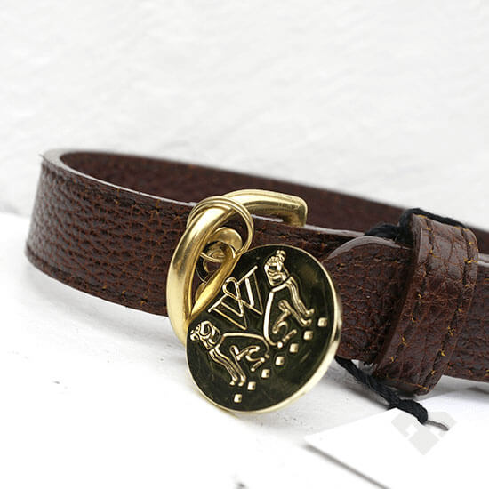 Woof NY Brown Leather Dog Collar