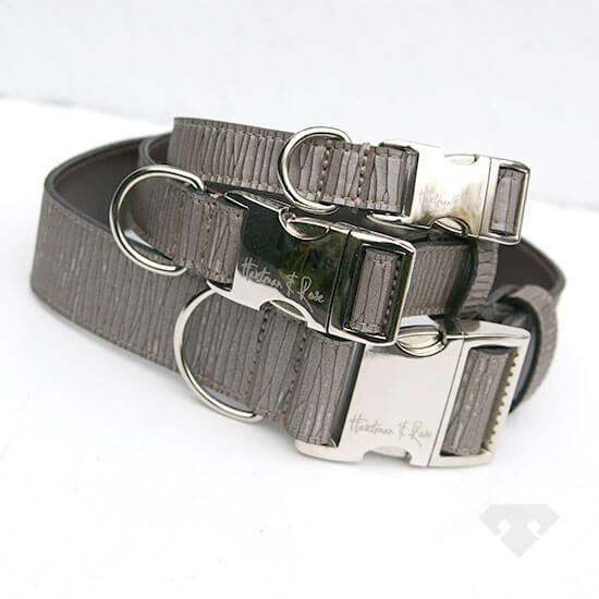 Cracked leather dog collars by Hartman & Rose